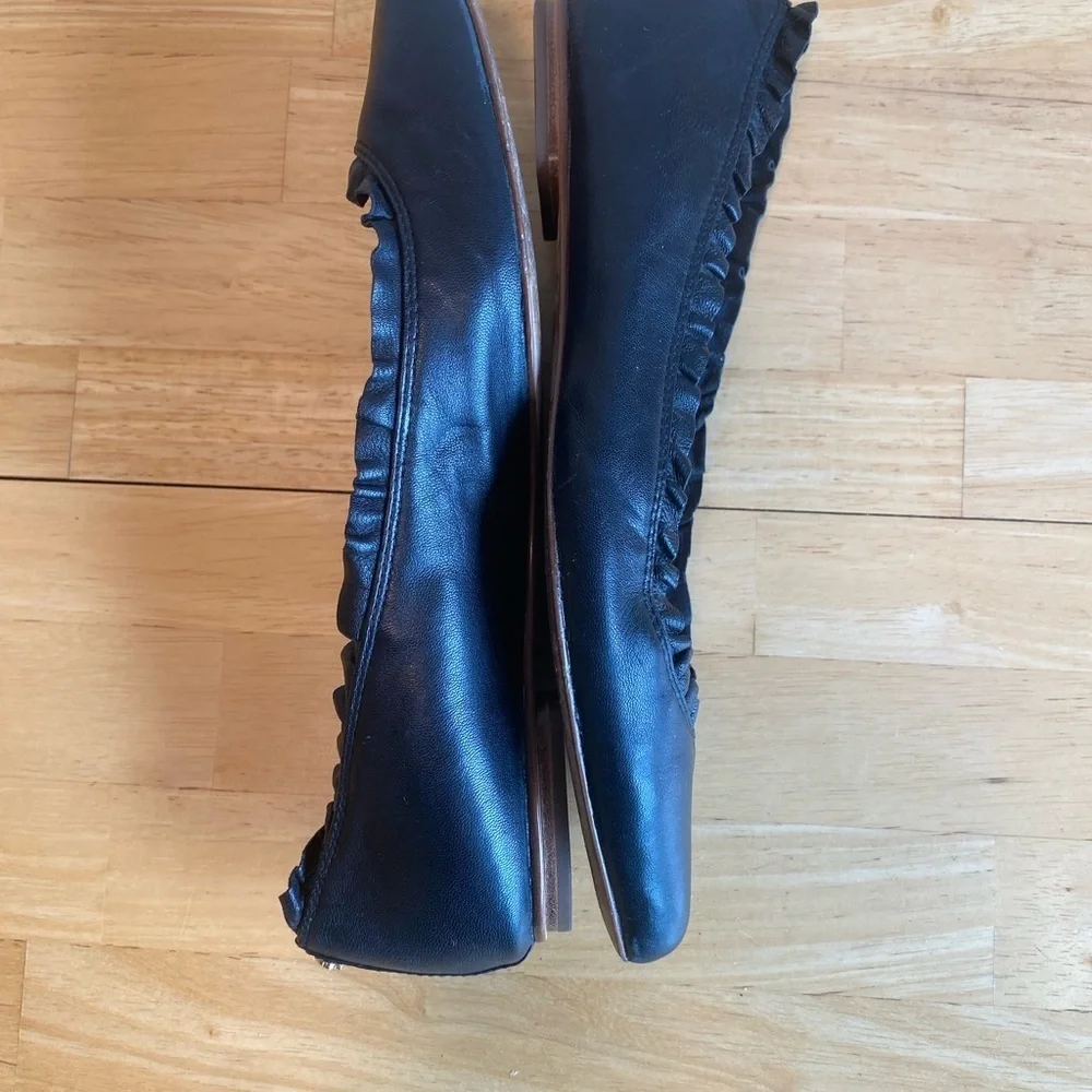 Kate Spade Nicole Black Ruffle Trim Ballet Flats 7.5